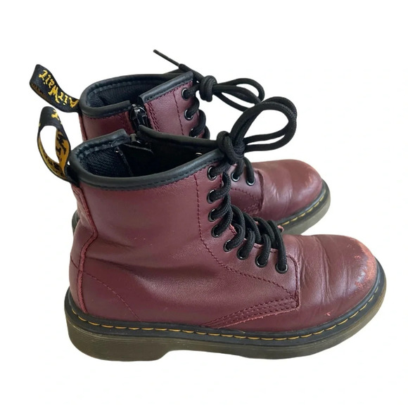 Dr. Martens Other - Dr. Martens Kids Boy Girl 1460 smooth leather cherry red 8 eyelets boots size 13